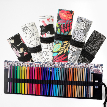 Handmade Multi-Color Pencil Pen Bag for Art Students (12-72 Holes)
