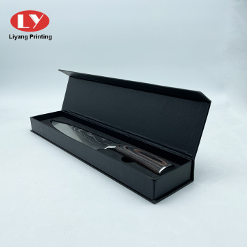 Caja de cuchillo de regalo de regalo de tapa magnética negro personalizado