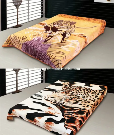 Mink Blanlet Animal Printed Raschel Blanket/Polyester Blanket