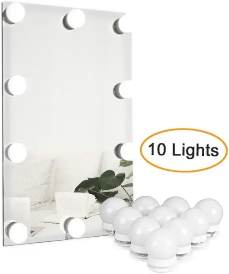 4m LED Vanity Mirror Lights Kit: 10 Dimmable Bulbs & 3 Light Color Modes