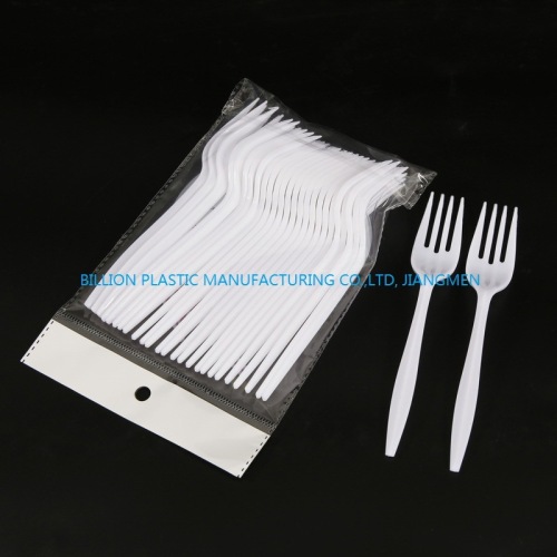 White Fork Spoon Color Disposable PP Plastic Fork for Fast Food