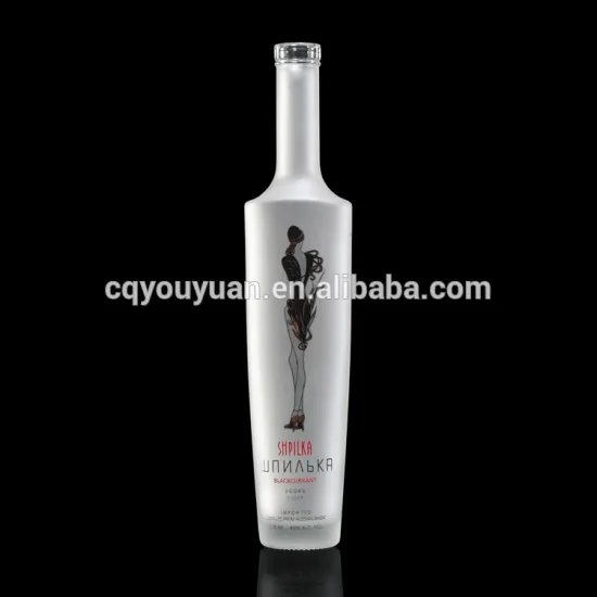 Wholesale embossed 375ml glass wine bottle with pretty decal