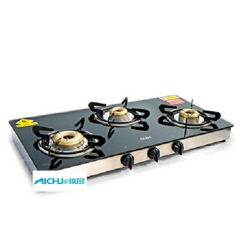 Glen 3 Forged Burners Glass Gas Stove