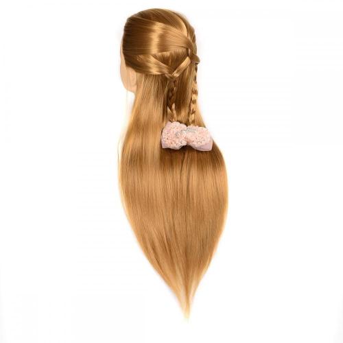 100% SYNTHETIC FIBER LIGHT BROWN COLOR MANNEQUIN HEAD FOR HAIRDRESSING PRATISE