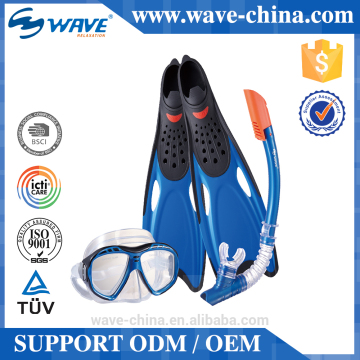 Adult mask snorkel and fins set