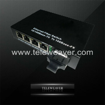 10-100M 1 Fiber Port and 4 RJ45 Ports fiber optic media converter rj45 sc connector