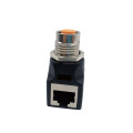 M12 4pin D-Code al adaptador de ángulo recto RJ45