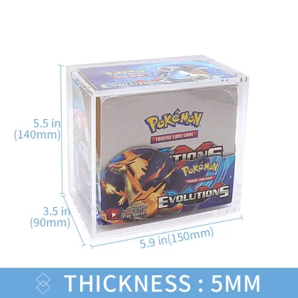 Custom Transparent Magnetic Acrylic Pokemon TCG Booster Box with Funko Pop Cases for Playing Cards