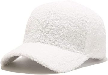 Winter Baseball Cap for Women Fleece Solid Color