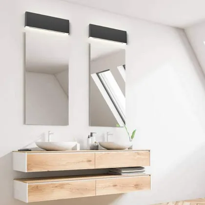 Modern Simple Chinese Style LED Wall Lamp - Matte Black Art Deco Bedroom Lamp