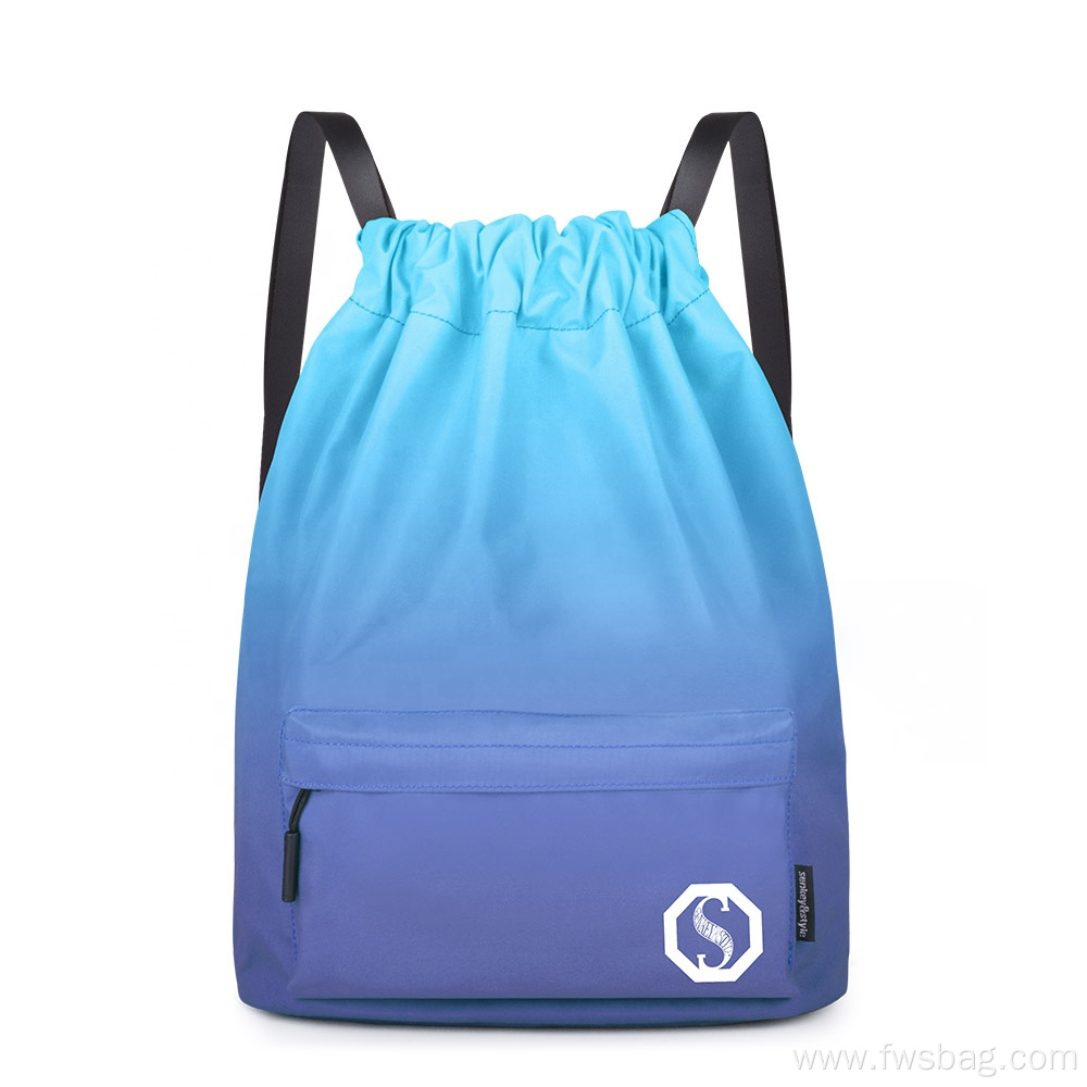 Travel School Gym Original Backpack Gradient Color Rainbow Drawstring Bag For Travel School For Beach