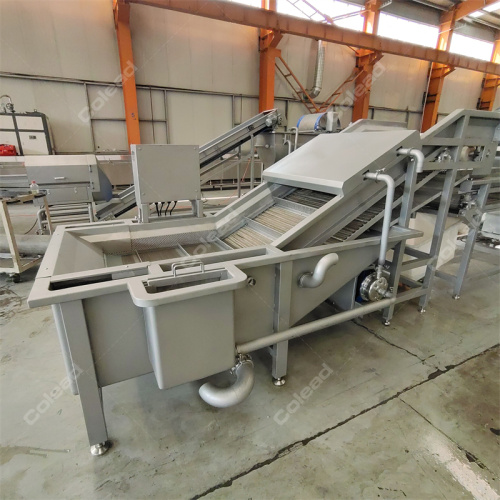 Fruit and vegetable chilli bubble washing processing line