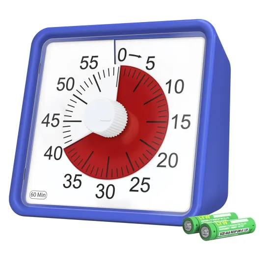 Blue Classroom Management Tool: A 60-Minute Visual Countdown Timer Designed for Toddlers, Autism, ADHD, and Adults