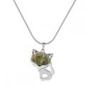 Collier Fox de Luck Unakite pour femmes Hommes guérir énergétique Crystal Amulet Animal Pendant Gemstone Jewelry Cadeaux