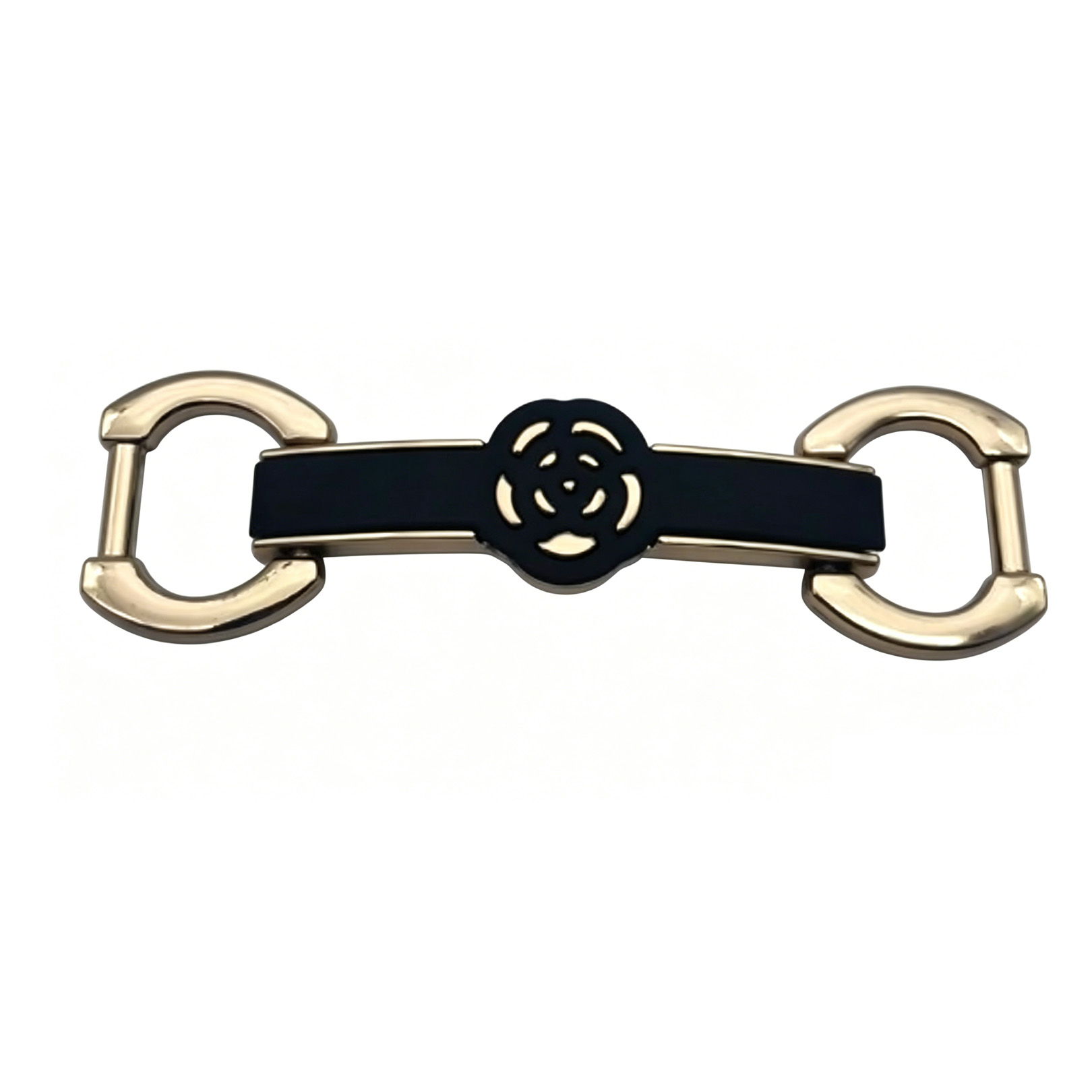 Trendy Metal Shoe Buckle with Rose Design