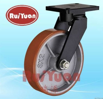 Supper Heavy Duty Cast iron Pu swivel Caster Wheel