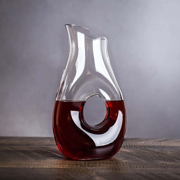 handgefertigt 1,5 l Clear Glass Wine Decanter mit Loch