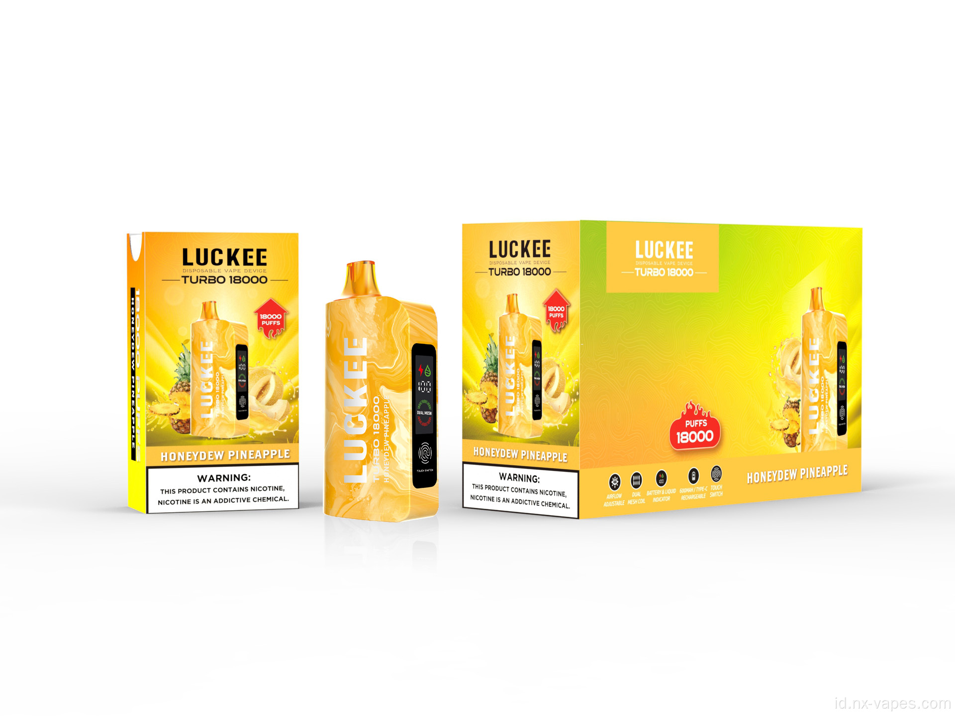Luckee Turbo 18000puffs Layar Sentuh