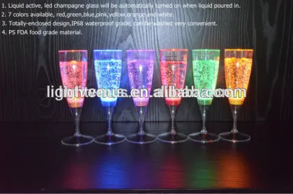 2016 high quality FDA level champange cheering LED cup for promotion