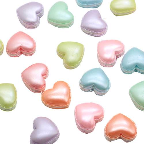 Multi Styles Solid Color Heart Design Resin Beads Diy Accessories for Keychain Necklace Bracelet Fashion Jewelry Making