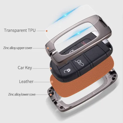 Leather Key Fob Cover for Chrysler Pacifica Voyager (2017-2021)