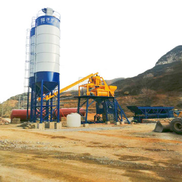 Stationary Hopper Lift 75m3/h HZS75 Concrete Batching Plant