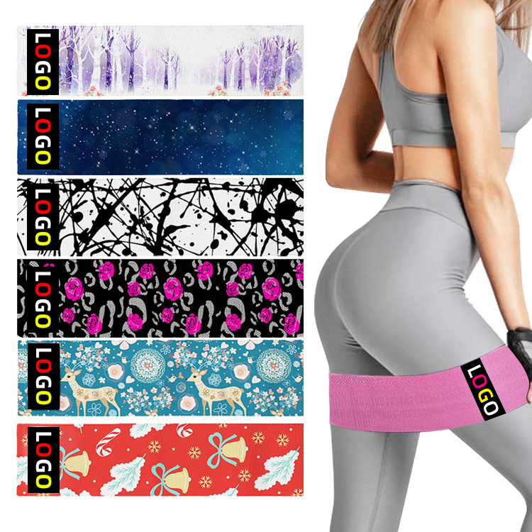 Benotzerdefinéiert Faarf Fitness Booty Hip Stoff Resistance Bands