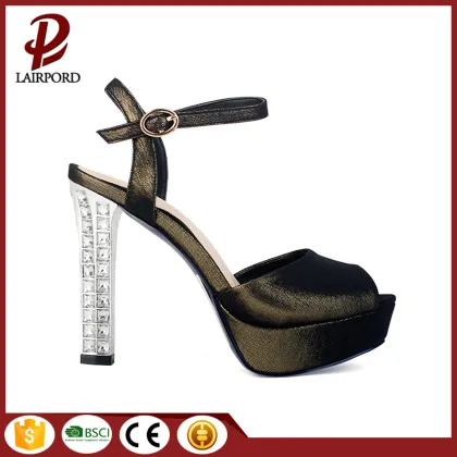 crystal high heel fashion sandals with platform