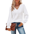 V Neck Long Sleeve Chiffon Shirt