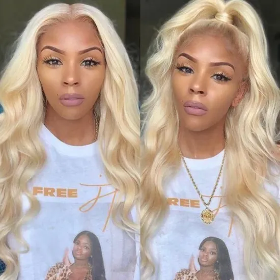 Color Blonde 613 Full Lace Wig Vendors , Virgin Hair Wigs , Natural 10A Hd Blonde 613 Virgin Glueless Human Hair Full Lace Wigs
