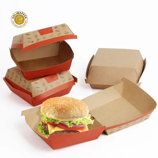 Custom Printing Disposable Food Grade Cardboard Hamburger Boxes: Tailored Packaging Solutions for Burgers