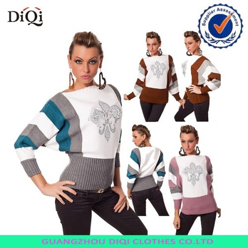 wholesale 100% acrylic sweater knitted fabric knitwear for women