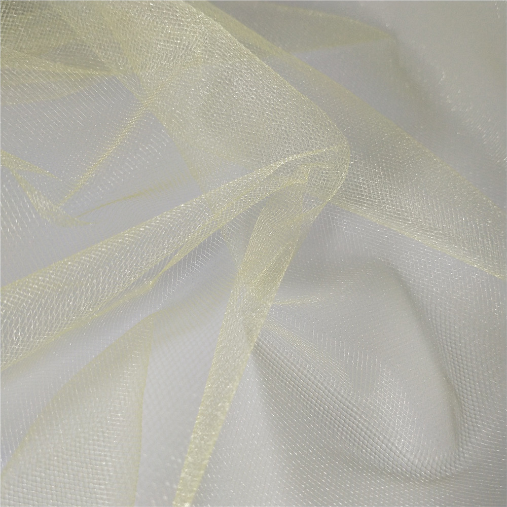 transparent creme Sparkling Chiffon Tulle Fabric soft shiny