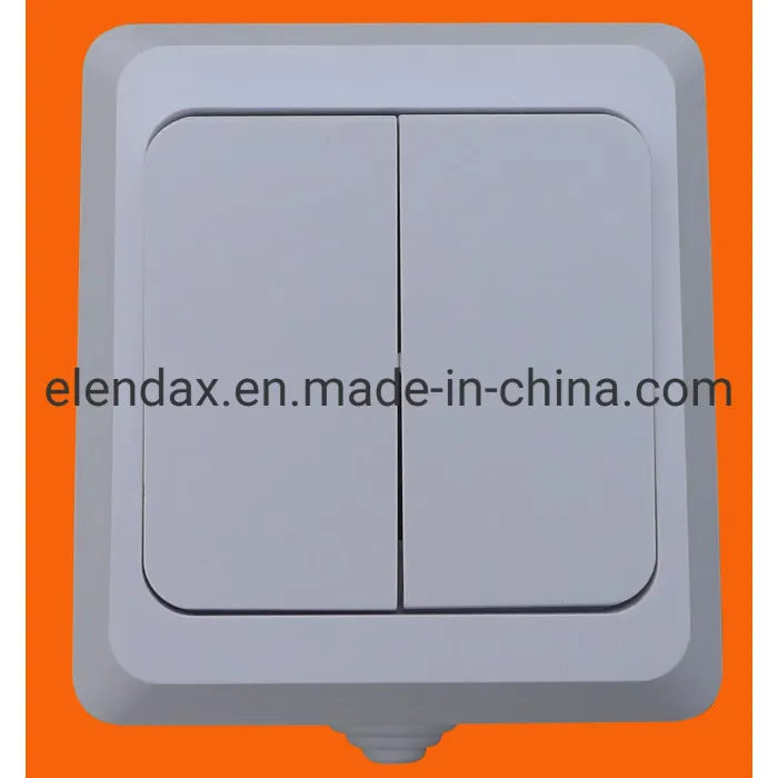 Sakelar Dua Gang Dinding Terpasang di Permukaan (S5002)