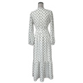 Dot Print Dobby GGT 100%poplyester Maxi Dress