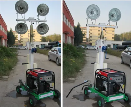 1000w*2 LED portable lighting tower for emergency light FZM-1000A