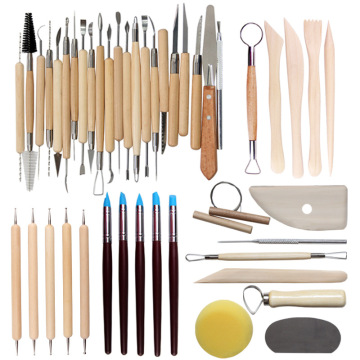 China Factory Wooden Pottery Clay Carving Tool Set