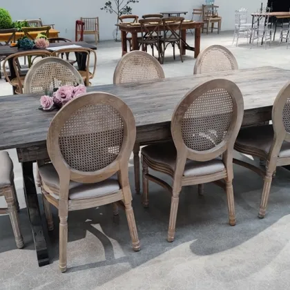 Stackable Luxury New Design Wooden Wedding Home French Louis Chair