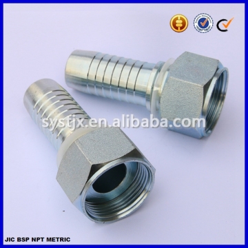 Zinc plated carbon steel ORFS hydraulic fitting