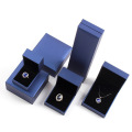 Blue Cardboard Packaging Jewelry Box Caixa de presente dobradiça