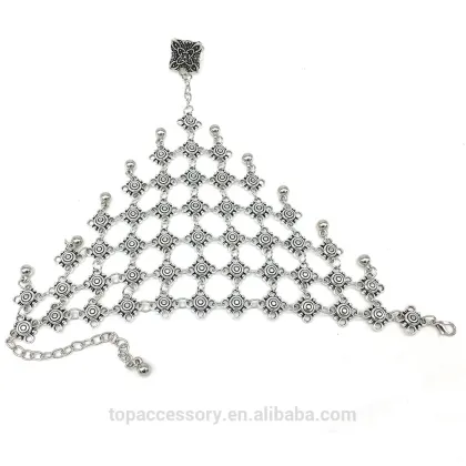 TBC6908-15 Bohemian vintage Fashion silver women Charm Chain Link Coin Bracelet