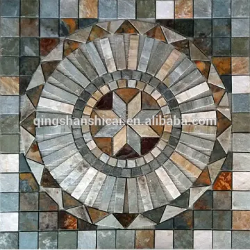 natural stone tile floor square kit medallions