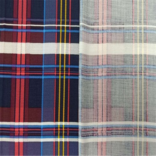Plaid Shirt With Rayon Plain Fabric