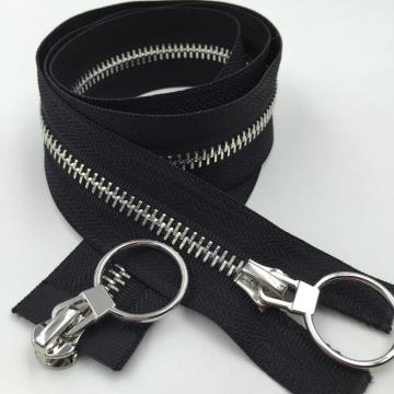 Large Size Two-Way Head-to-Head Metal Zipper with Big Teeth and Circle Puller