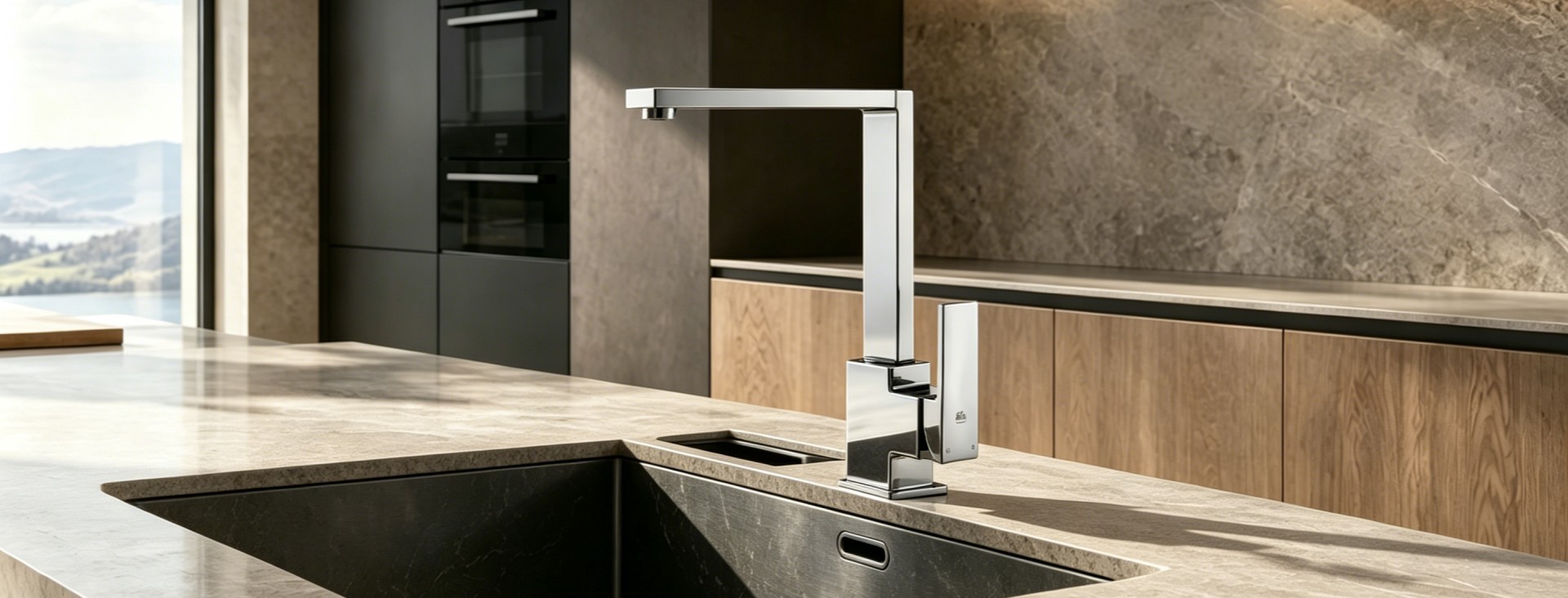 square single lever kitchen mixer