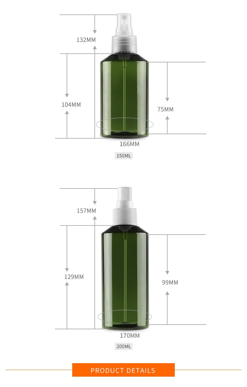 Big volume dark freen PET spray bottle