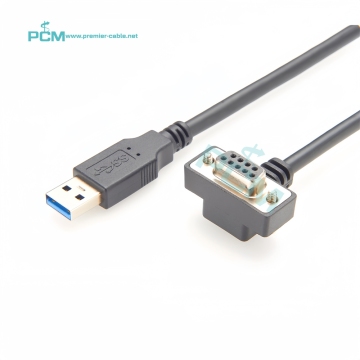 FTDI Serial Communication Cable: USB to RS232 DB9 Female 4Pin Down-Up Angle COM Port