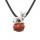 Gemstone with Silver Plated Tiger Charm Necklace with 18 inches Black Leather Cord Choker for Women Girl Anniversary Gift Mother