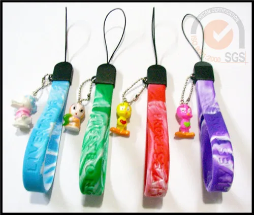 Colorful Silicone Phone Strap With Mixed Color 