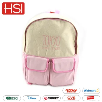 Good quality popular durable fashionable women travel canvas backpack wholesale